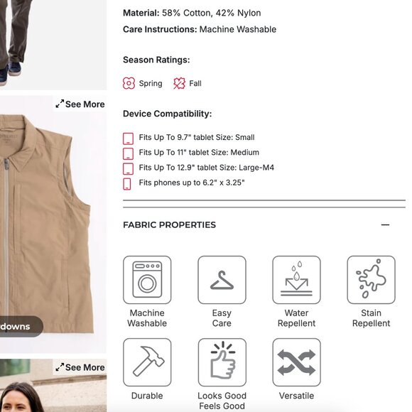 Scottevest Women's Essential Travel Jacket 2.0 in Sand XS - Picture 8 of 8